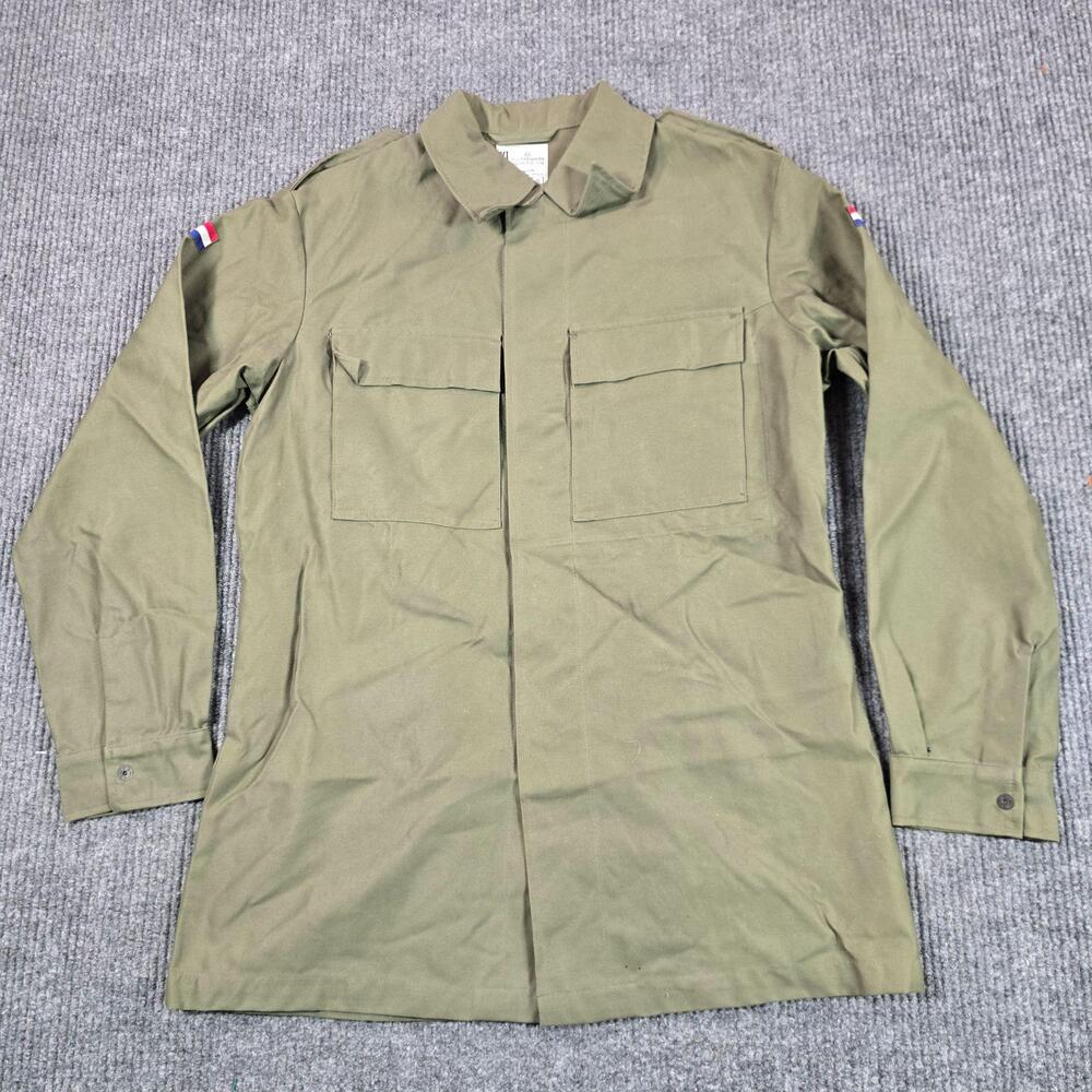 Vintage H V Puijenbroek Jacket Mens EU 50 Green Dutch Army Field Shirt 90s
